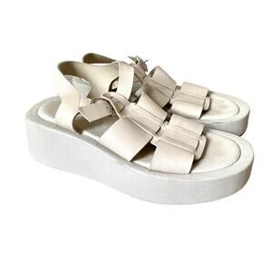 Free People Fisherman Platform Bone Leather Sandals size 39 size 9